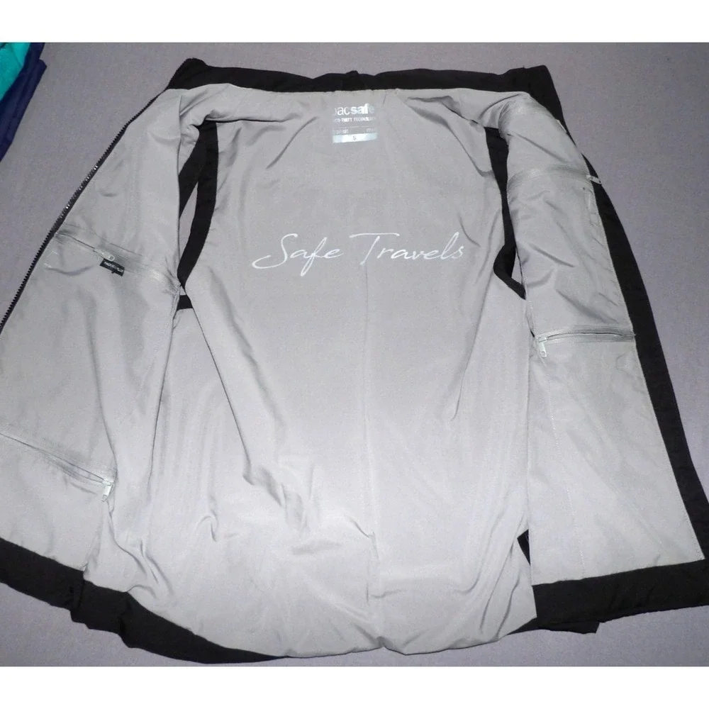 PACSAFE Anti-Theft Technology Transit Black Zip-Up Insulated Vest Men's Small - Picture 9 of 11